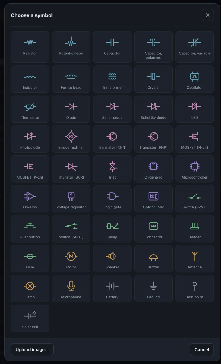 Component symbol picker