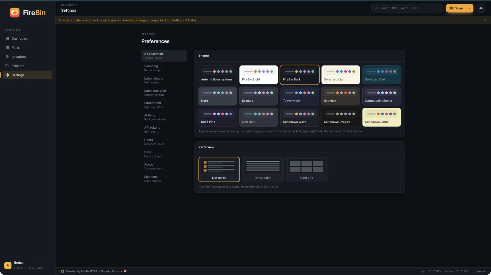 Theme picker